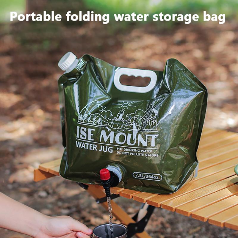 Product Introduction of 2023 New 7.5L Outdoor Folding Water Storage Bag Large Capacity Plastic Bucket With Valve Camping Supplies Portable Water Bag 13
