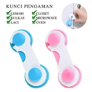 Kunci Pengaman Pengunci Laci Lemari Kulkas /  Perekat Tempel Pengait Kulkas Pengait Pintu Penahan Kulkas Pengunci Furniture Best Seller Promo