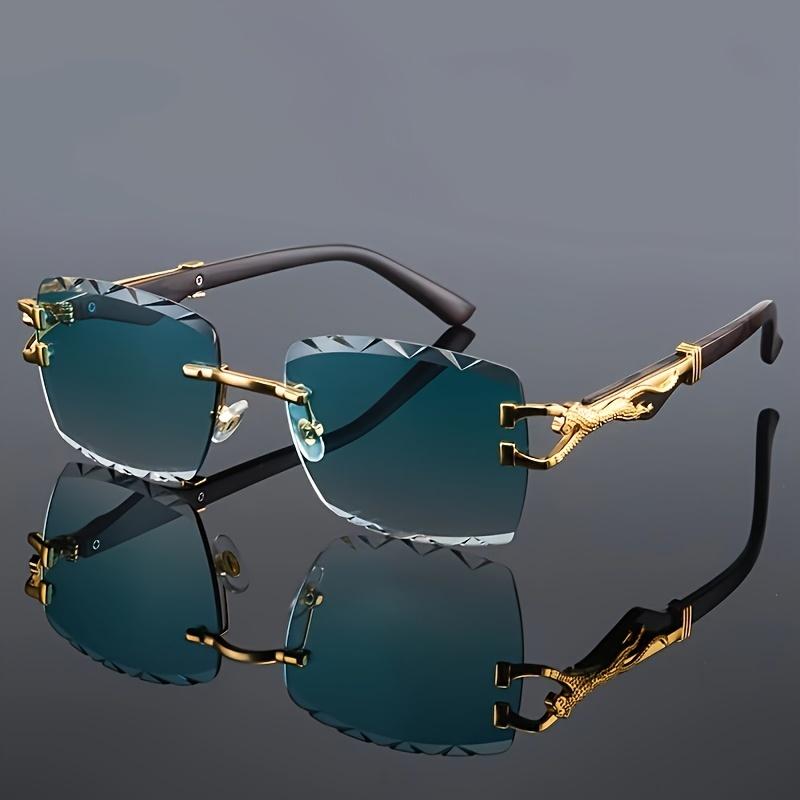 Kính Râm Không Gọng Hình Vuông Cheetah Thiết Kế Da Báo Thời Trang Cổ Điển Chống Nắng UV400 Thích Hợp Cho Bữa Tiệc Bãi Biển Và Du Lịch