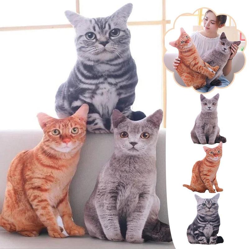 Product Introduction of Simulation 3D Cat Pillow Doll Plush Toy Creative Funny Toy Decoration Gift Doll Children's Q1X6 19