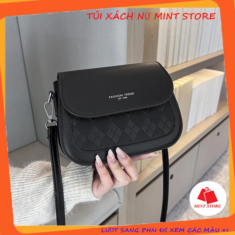 Túi Xách Nữ Mint Store Đẹp Dáng Bầu Vân Ô (Xả Hàng Giá Rẻ) Mã 563 Bag Da Đeo Vai