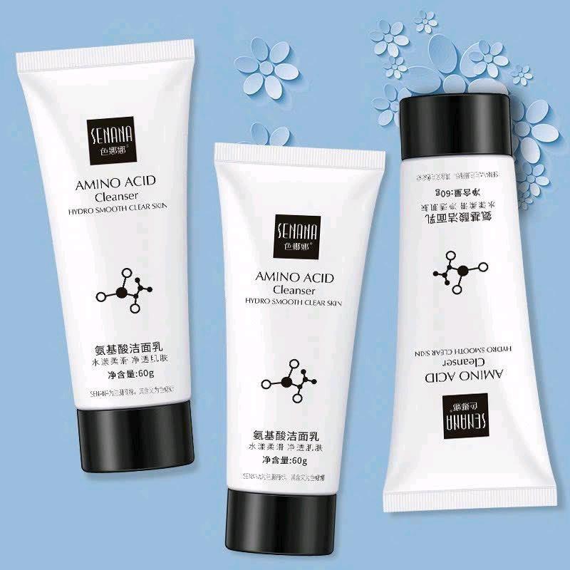 Combo 3 túyp sữa rửa mặt SENANA Amino Acid sợi tơ, dung tích 60g,giúp làm sạch sâu da mặt 0