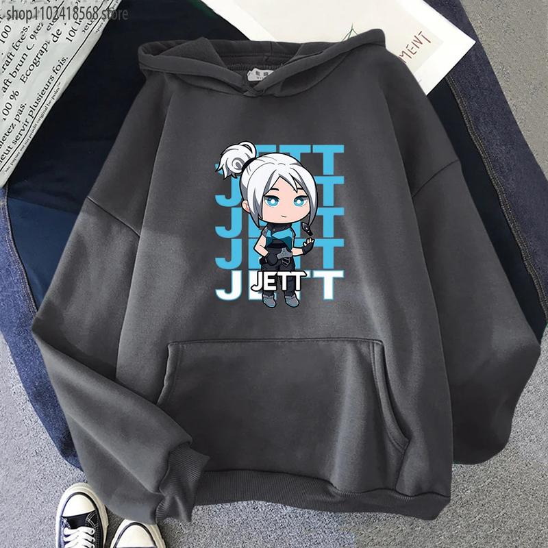 Product Introduction of Áo Hoodie Valorant, Jett, Thời Trang Đường Phố Hoạt Hình, Dành Cho Nam Và Nữ, Áo Nỉ Harajuku Hàn Quốc In Hình, Quần Áo Màu Đen Anime, Bộ Đồ Thể Thao Dáng Rộng, Thiết Kế Akatsuki áo  wxrdie Menswear Dài Tay 43