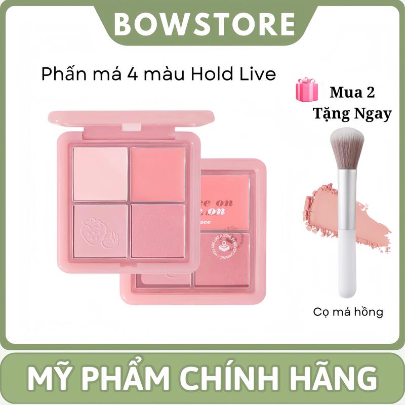 [THUỶ ĐỖ X BOWSTORE] Phấn má hồng 4 ô Hold Live Change On HL707 bảng má 4 màu tự nhiên holdlive mỏng nhẹ dễ tán giữ màu lâu kháng nước Cosmetic Mỹ Phẩm phấn  má tone lạnh Nữ hold live  má kem Women Trang Điểm má  hồng đất má  cotton blush