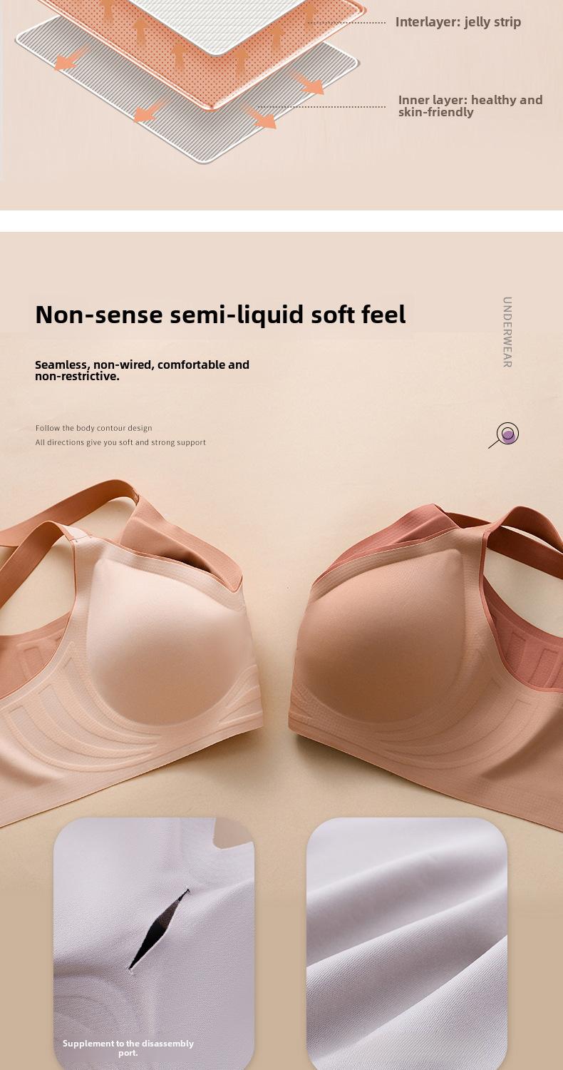 Product Introduction of Color Block Gradient Seamless Bra for Women Small Chest Push-Up Latex Adjustable Wireless Sports Bra skims  bra 7
