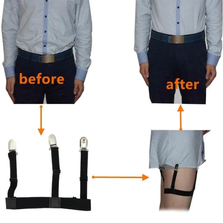 Product Introduction of 2 Pcs Adjustable Men Shirt Stays Belt Non-slip Locking Clip Wrinkle Resistant Shirt Hem Holder Thigh Garters Strap Clothing Accessories 13