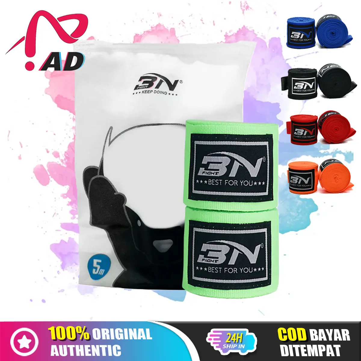 Handwarp BN Original 100% 5M  3M Handwarp Boxing 5M 3M Muaythai  Tinju BN Wrap Premium