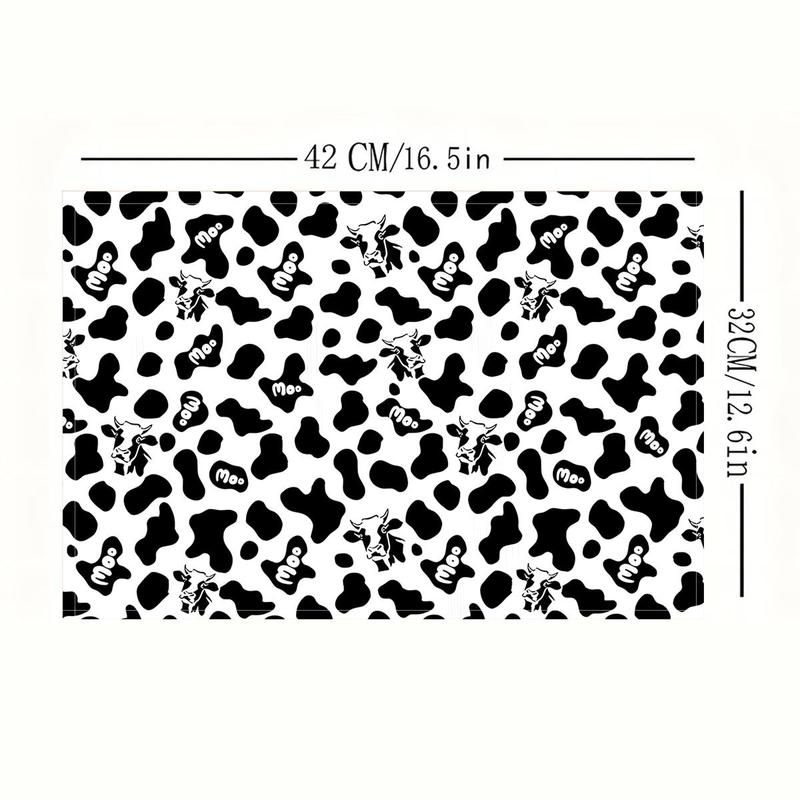 Cow Pattern Placemat, 1/4/6/8/12pcs Non-slip Placemat, Decorative Placemat for Home Kitchen Dining Room, Vanity Decor Accessories 2