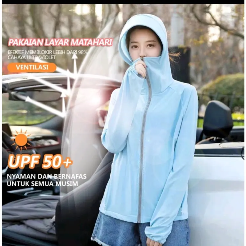 Jaket matahari IMPORT / Hoodie Pelindung UV Anti Air Anti Matahari  JK02 0