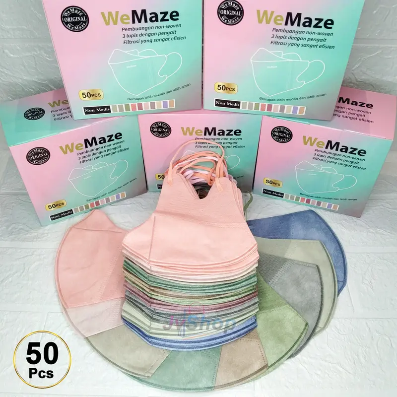 MASKER DUCKBILL WEMAZE MIX WARNA ISI 50PCS 1