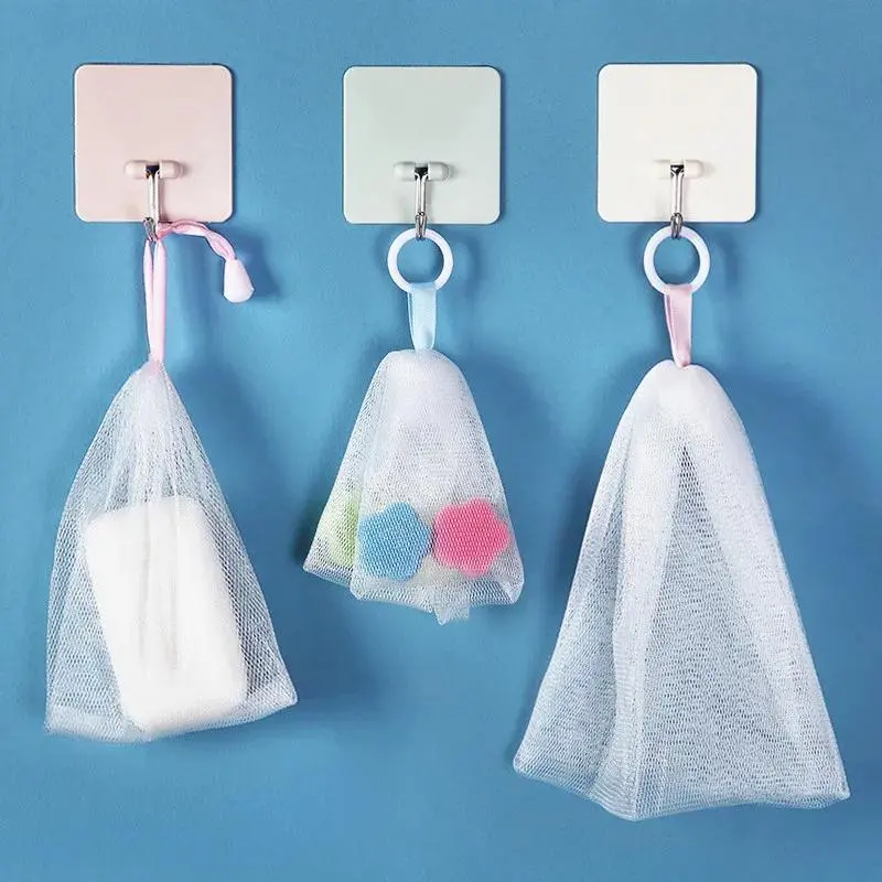 Lưới Tạo Bọt Xà Phòng Sữa Rửa Mặt, 1 Miếng, Miếng Bọt Biển Tiết Kiệm Sữa Rửa Mặt, Túi Lưới Tắm, Da, Làm Sạch Cơ Thể, Rửa Mặt, Túi Lưới Bong Bóng Dễ Dàng
