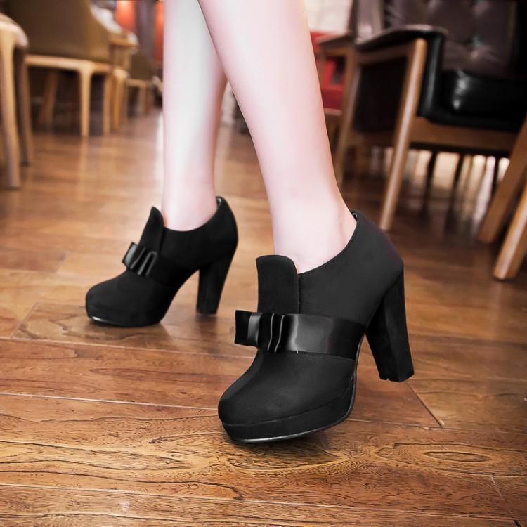 DM SHOES - SEPATU BOOT WANITA KOMBINASI PITA TUMPUK SUEDE HAK 9 CM SDP  013 1