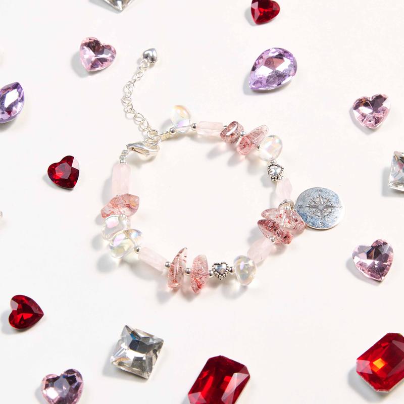 Vòng Tay Đá Thông Thái, Cầu Vòng, Thạch Anh Hồng SP007786 Gypsy.lala