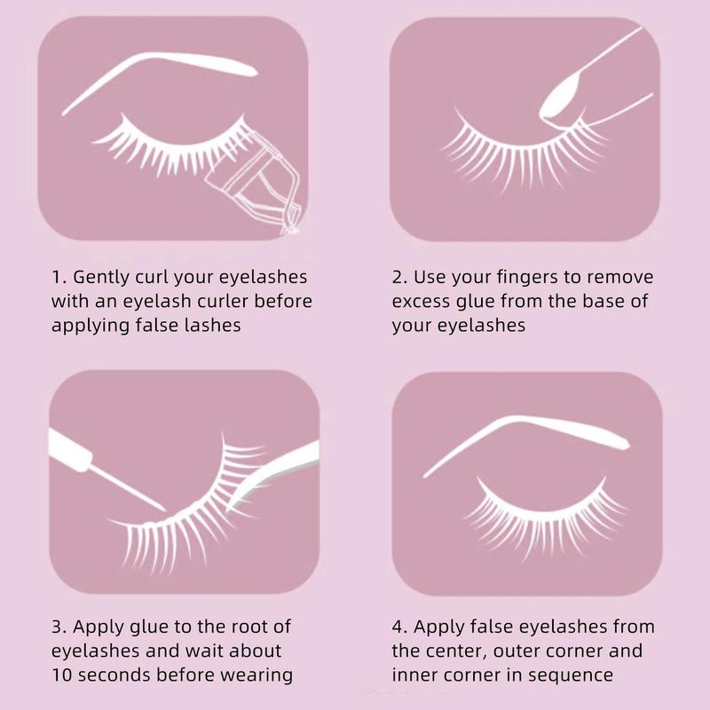 Product Introduction of Natural Half Cut False Eyelashes, 7 Pairs Wispy Cat Eye Look Faux Lashes, Volumized False Eyelashes for Women and Girls Eye Makeup Enhancement, Thick Volume 7
