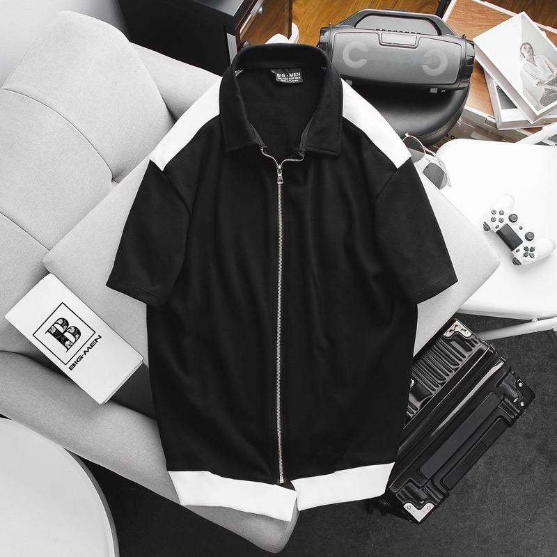    Bigsizemen  Áo thun polo phối tay dây kéo bigsize nam cỡ đại 140kg bigmen 