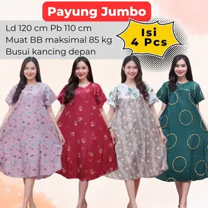Paket Daster Payung Jumbo 100rb dapat 4pc (maks bb 85) Bahan Rayon Wanita Rumahan Motif Terbaru Viral Kekinian  kancing busui Bumil Katun Dress Pendek