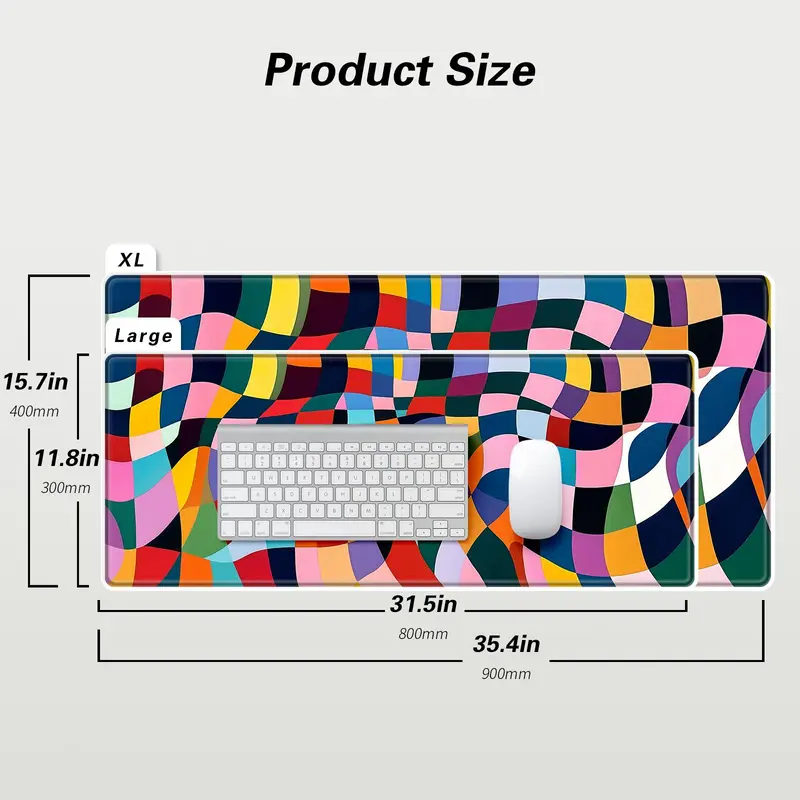 Abstract Colorful Pattern Mouse Pad, Rectangle Gaming Mouse Pad, Non-Slip Mousepad, Office Desk Keyboard Mouse Mat for Home Office Game Room Desk 2