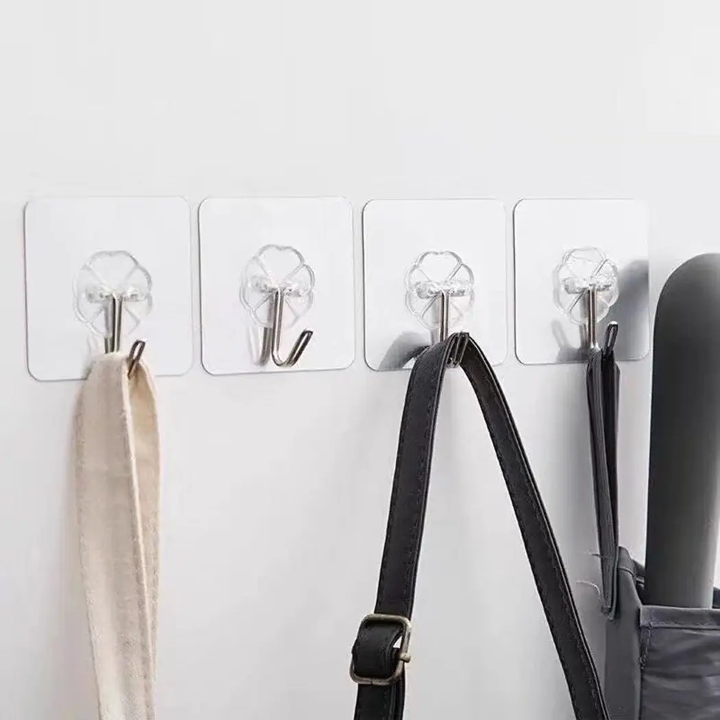 [PTTK In Stock] Transparent Strong Sticky Wall Hanging Nail-free Hook Kitchen Bathroom