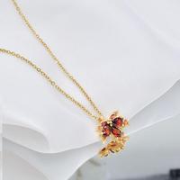 Gambar Dilapisi emas 18 karat Kalung Daun Maple Merah, baja titanium, tidak kehilangan warna dari Garden of DreamsS5 Kota Administrasi Jakarta Barat 4 Tokopedia