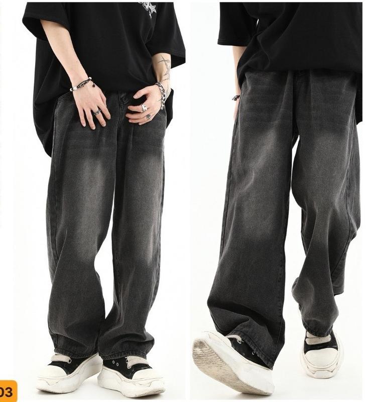 M803 Quần baggy nam trơn màu đen xám ống rộng thoáng mát NLyn store-BG803 Menswear Ong Pants jeans (48kg-75kg)