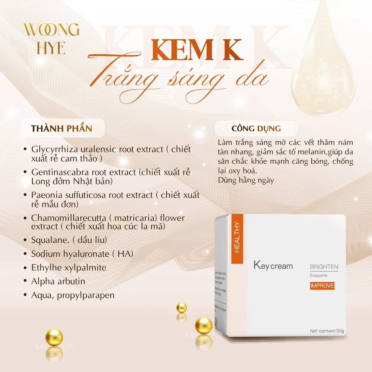 Mờ Nám Tàn Nhang Đồi Mồi ( sáng ) Huaguan