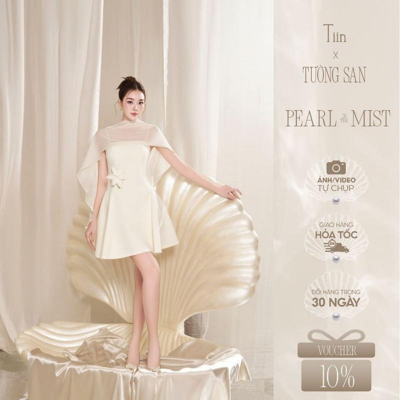  TIINSTORE x TƯỜNG SAN Váy đầm nữ dự tiệc thiết kế 2 dây phối áo choàng sang chảnh VHS.2508.273 