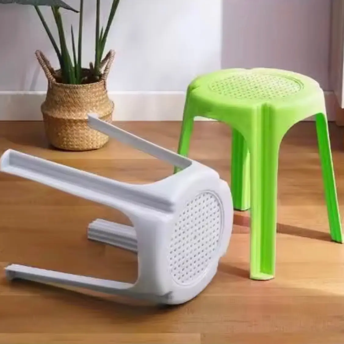 #568 Monoblock Chair Round Stool Plastic Chair Plain Black/Brown/White/Green/Beige/Red/Violet
