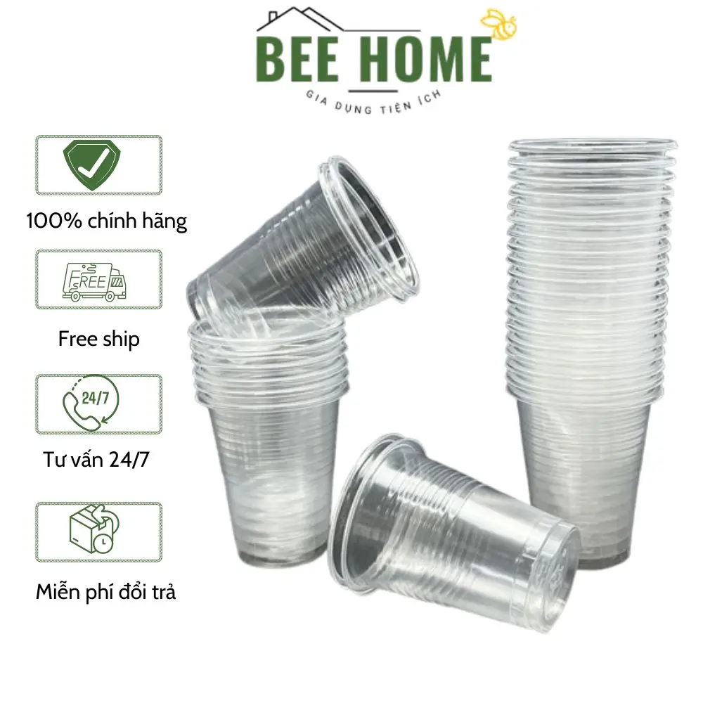 Cốc nhựa dùng 1 lần ly nhựa PP cao cấp đựng trà sữa cà phê mang đi BEE HOME