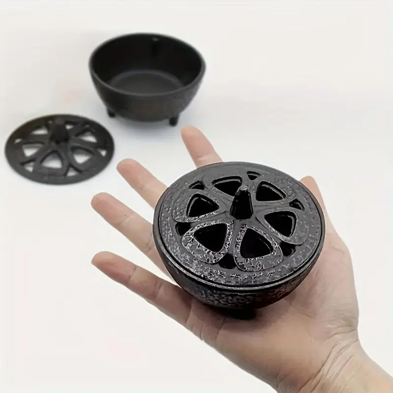 Cast Iron Incense Burner, 1 Count Brass Incense Insert Holder, Home Decoration Versatile Fragrance Holder for Living Room Bedroom Office 4