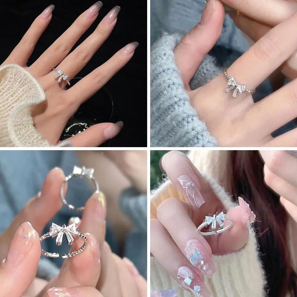 Nhẫn Nơ, Thiết Kế Dễ Thương, Phong Cách Cô Gái Trẻ Ngọt Ngào Dành Cho Nữ, Mở Có Thể Điều Chỉnh M0A7