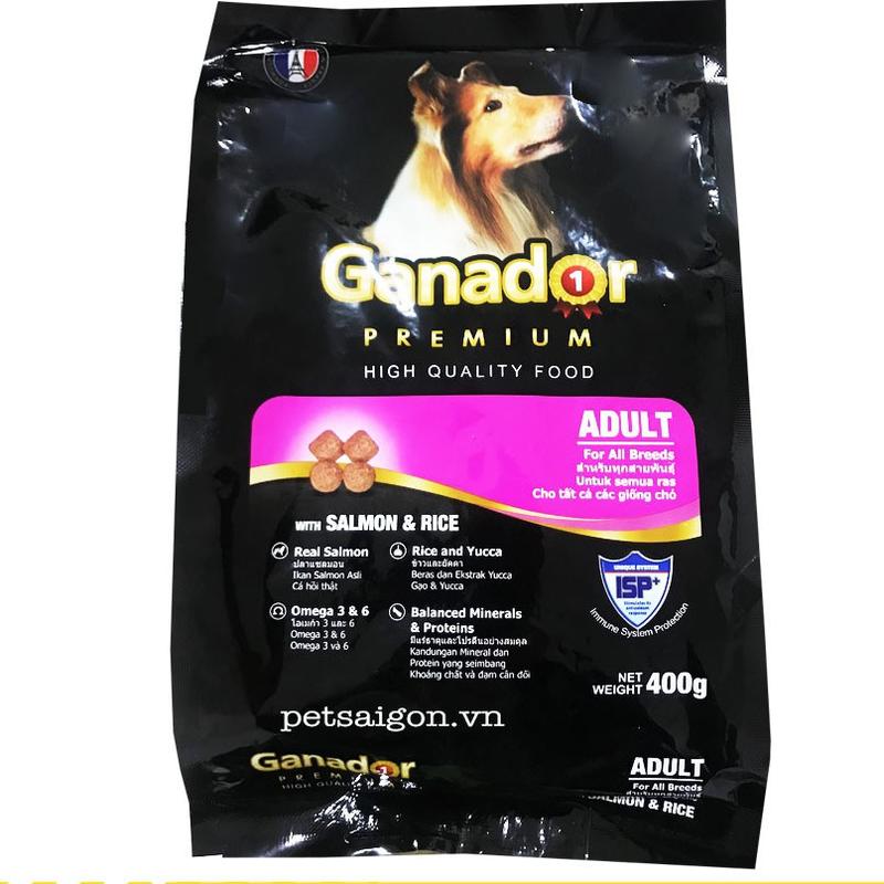 [ Combo 5 gói ] Thức ăn Ganador cho chó con, chó trưởng thành bịch 400g 5