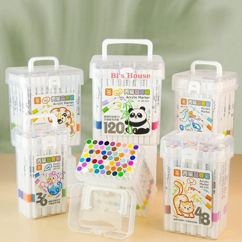 [Có quà tặng kèm]Bộ Bút màu 80/100/120 Bút Acrylic Marker 9131 Chống Nước, Vẽ Trên Mọi Chất Liệu, Lau Được Khi Dính Lên Da nét tiết kiệm, quà tặng sinh nhật cho nữ, nam, tặng quà bé gái bạn trai, dụng cụ học tập cho bé thiếu nhi, học sinh, con nít bút màu