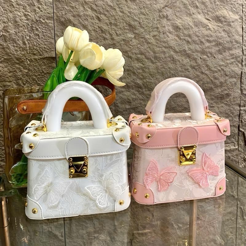 Set Túi  3 Món (  Túi + tặng Charm + Kẹp tóc) Túi Xách Nữ Dáng Hộp Vuông- túi gấu đeo chéo nữ - Tui Dap Hop