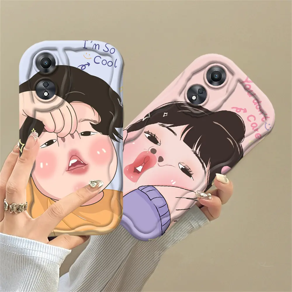 Casing hp OPPO A18 A38 A78 A58 Reno 8T A17 A17k A16 A16s A15 A15S A5s A54s A12 A9 A3S A54 A53 A1K A7 A77s A16K A16E A57 2022 A52 A92 A31 Reno 8T 5F Penutup Bunga Tpu Lembut Bunga Segar Bergelombang 3D MUHAMAD Cow Hide