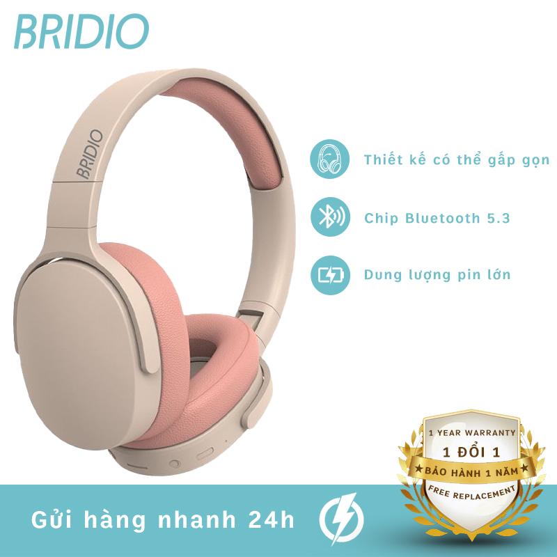 TH30 pink Tai nghe chụp tai BRIDIO TH30 Bluetooth không dây có micrô và thẻ nhớ 3 chức năng trong 1 chất lượng cao giảm tiếng ồn Nhét Tai Nghe Nhạc Nhét Tai Nghe Nhạc