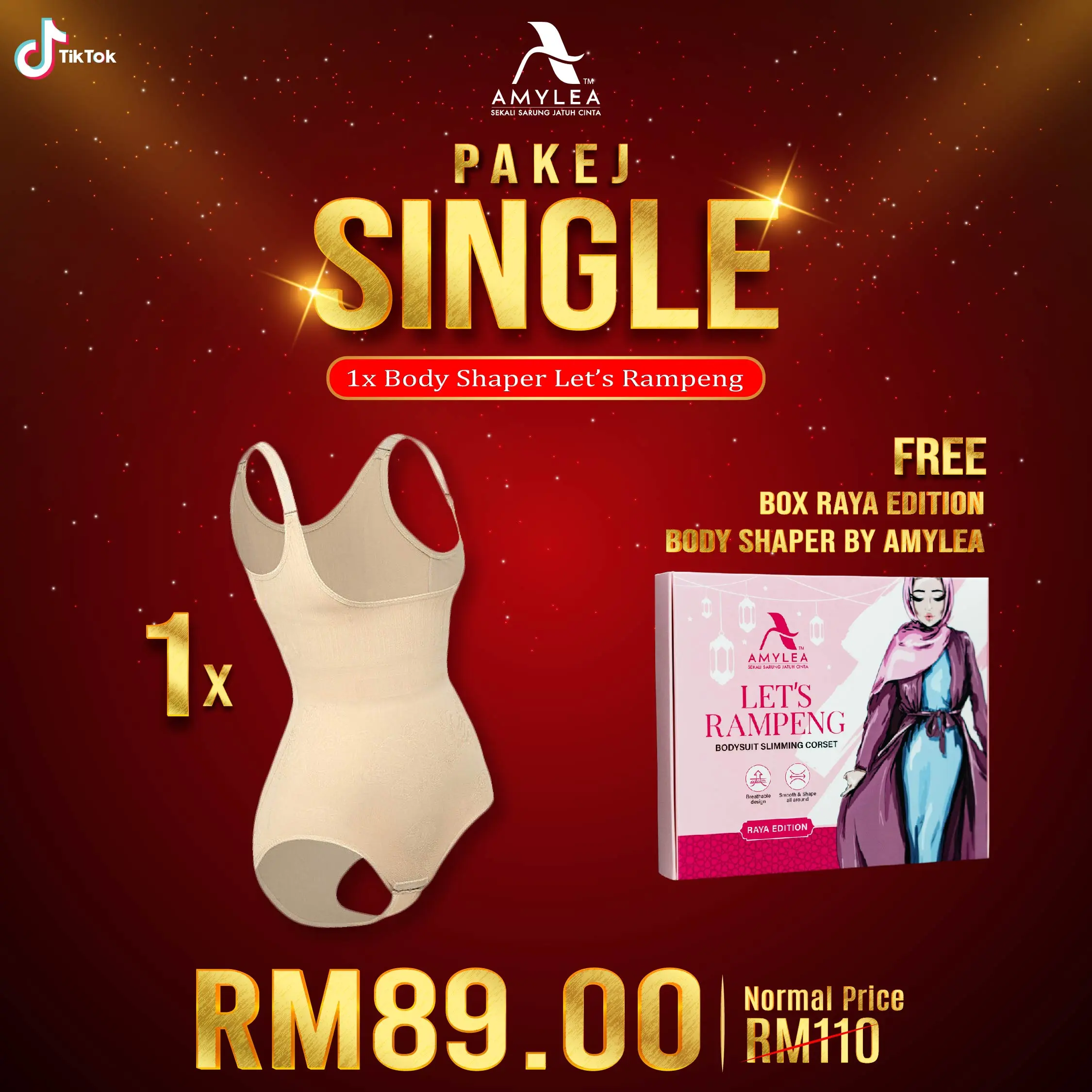 Let's Rampeng Body Shaper By Amylea - PAKEJ RAYA SINGLE (No Box)