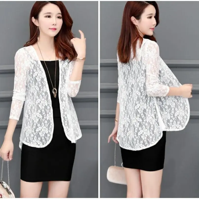 Áo Cardigan Voan Ren, Dành Cho Phụ Nữ, Nhẹ, Nhanh Khô, Khăn Choàng Nữ, Ngoại Cỡ, Áo Khoác Mỏng Nhẹ, Áo Khoác, Chống Nắng UV, Thoải Mái, Áo Cánh