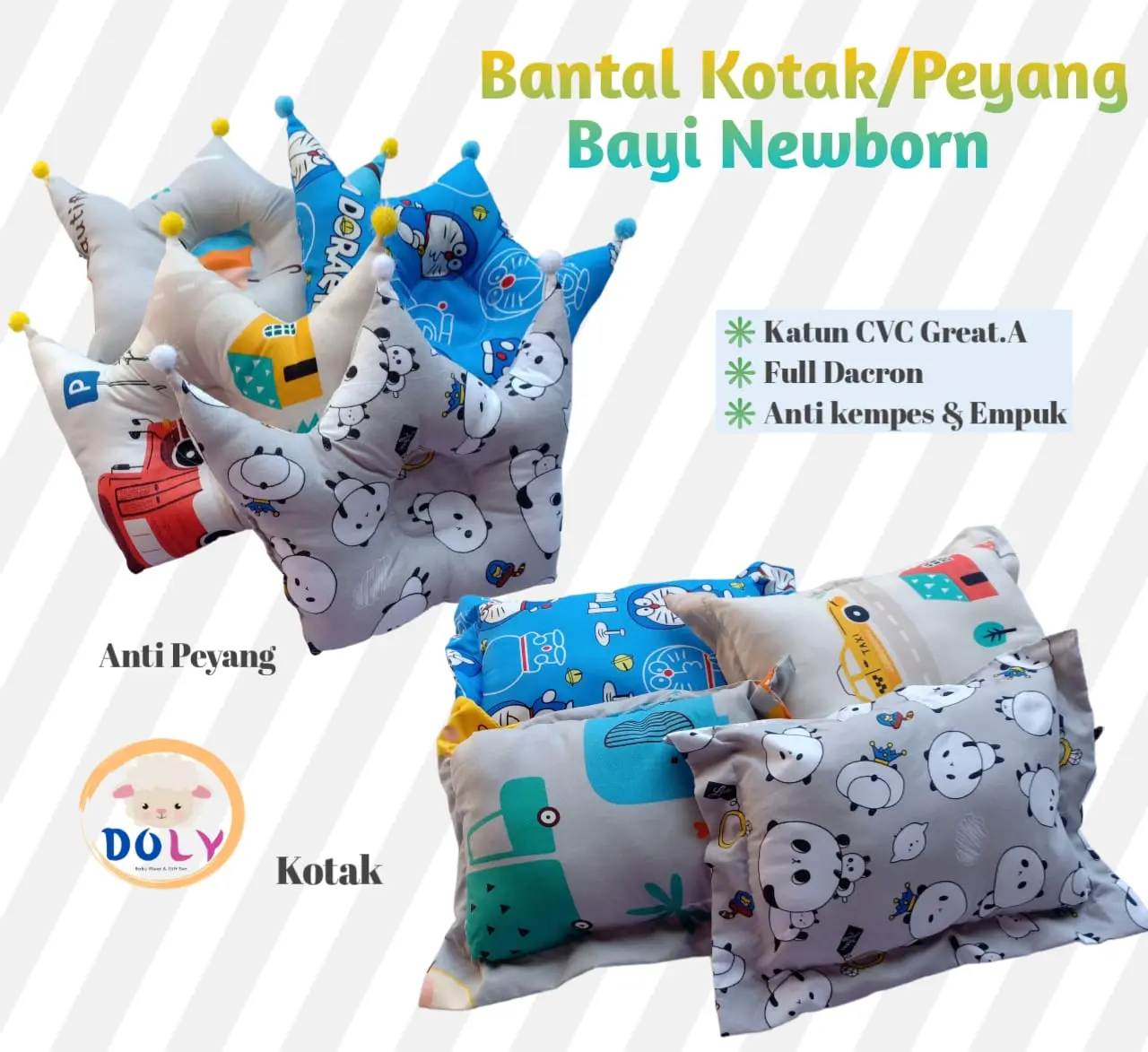 Doly- Bantal kotak, bantal Anti peyang (23x30cm)