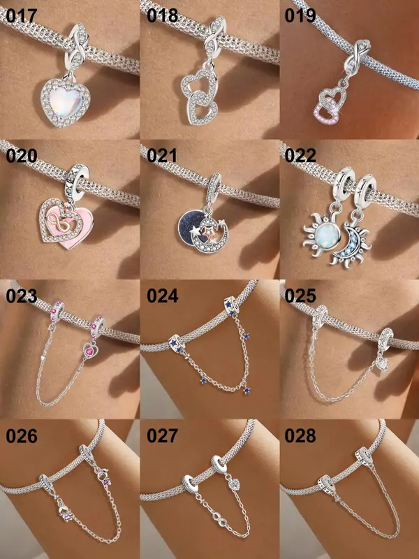 Heart & Moon & Star Design Charms, Fashionable Jewelry Making Accessories for Women & Girls, DIY Jewelry Making Kit for Bracelet & Necklace 7