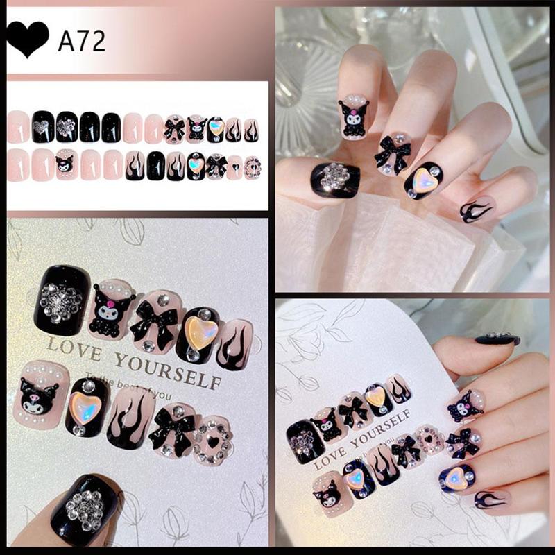 Product Introduction of 【Free Nail Jelly Glue】24pcs/set Fashion Nail Art Fake Nails Finished Nail Patch Wearable Nails 26