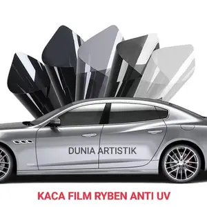 Kaca Film Ryben Anti UV Hitam Tolak Panas untuk Mobil & Gedung Kegelapan 20% 40% 60% 80% lebar 152 Cm, Beli di atas 1 pcs akan di jadikan 1 roll atau 1 lembar