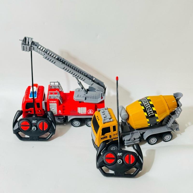 Xe ô tô công trình đồ chơi điều khiển từ xa.( mẫu xe trộn bê tông và mẫu xe thang cứu hỏa) sử dụng pin AA.1.5V. Toy  Đồ Chơi