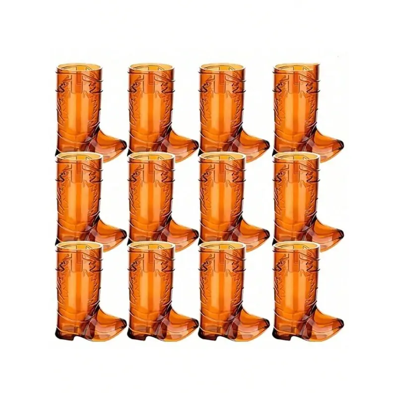 #KUP 5/10/20pcs Transparent Mini Cowboy Boot Shot Glasses - Reusable Western Mugs For Cool Party Decor, Perfect For Birthday & Theme Parties 7