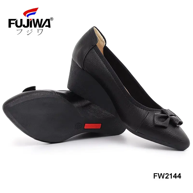Giày Nữ Da Bò Cao Cấp Fujiwa - FW2144 Women's Shoes Đế Cao 5cm Dành Cho Nữ Đi Làm Đi Chơi 1
