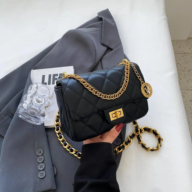 Túi xách nữ đeo chéo da mềm dây đeo phối xích thời trang cá tính hàng quảng châu cao cấp T329 Bag Đeo Vai 6