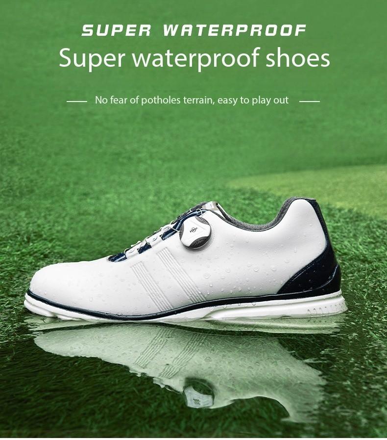 Product Introduction of [PGM] Mens Waterproof Golf Shoes BOA Fit System Rotating Lace Soft Spikes All Terrain Traction Quick Dry Midsole Tour Ready Design Xz164 16
