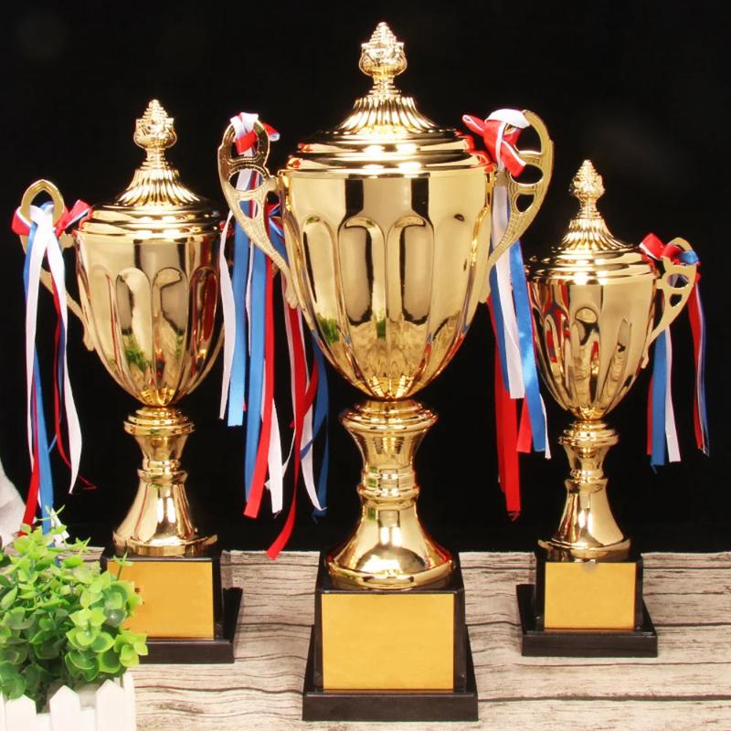 Product Introduction of Sports Games Gold Trophy Awards Champion Metal Model Small Prize Cup with Lid School Rewarding Supply Winner Award Trophy Toy 1