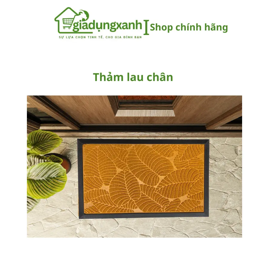 Thảm chùi chân 3D đế cao su đúc nguyên khối siêu thấm hút nước chống trơn trượt kích thước 47x75cm