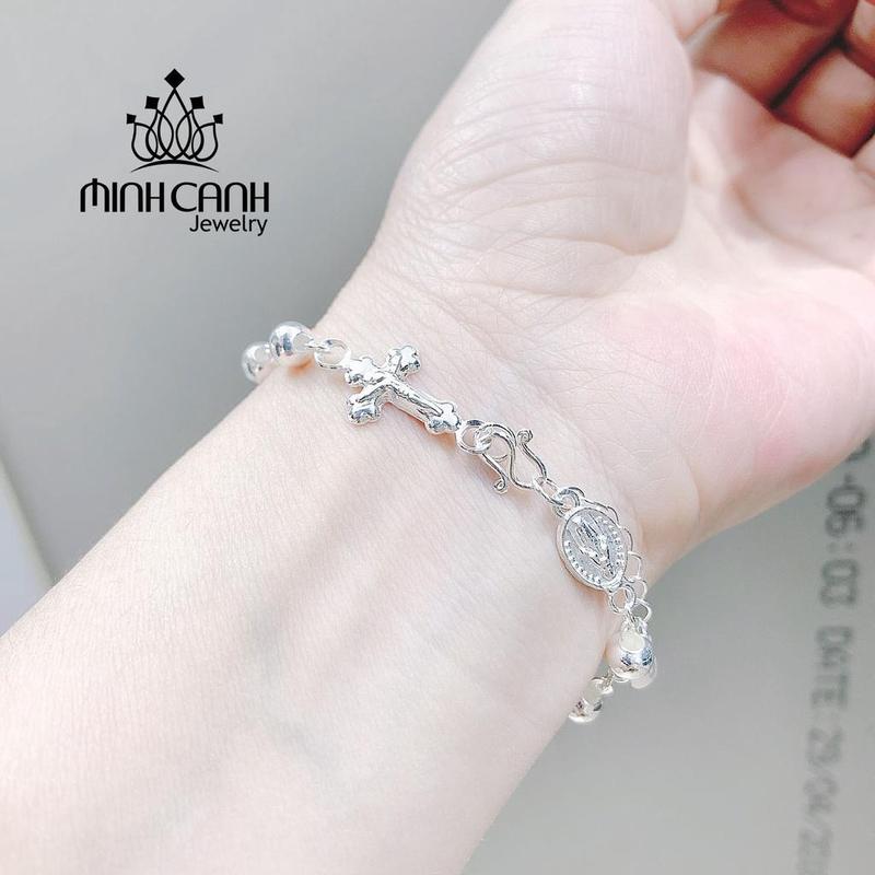 Lắc Tay Bạc Đức Mẹ Maria Và Chúa Giêsu Minh Canh Jewelry 2