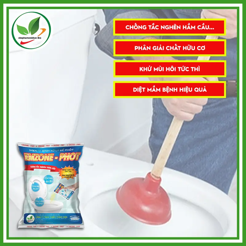 Men vi sinh EMZONE.PHOT 200gr, chống tắc nghẽn hầm cầu. 1